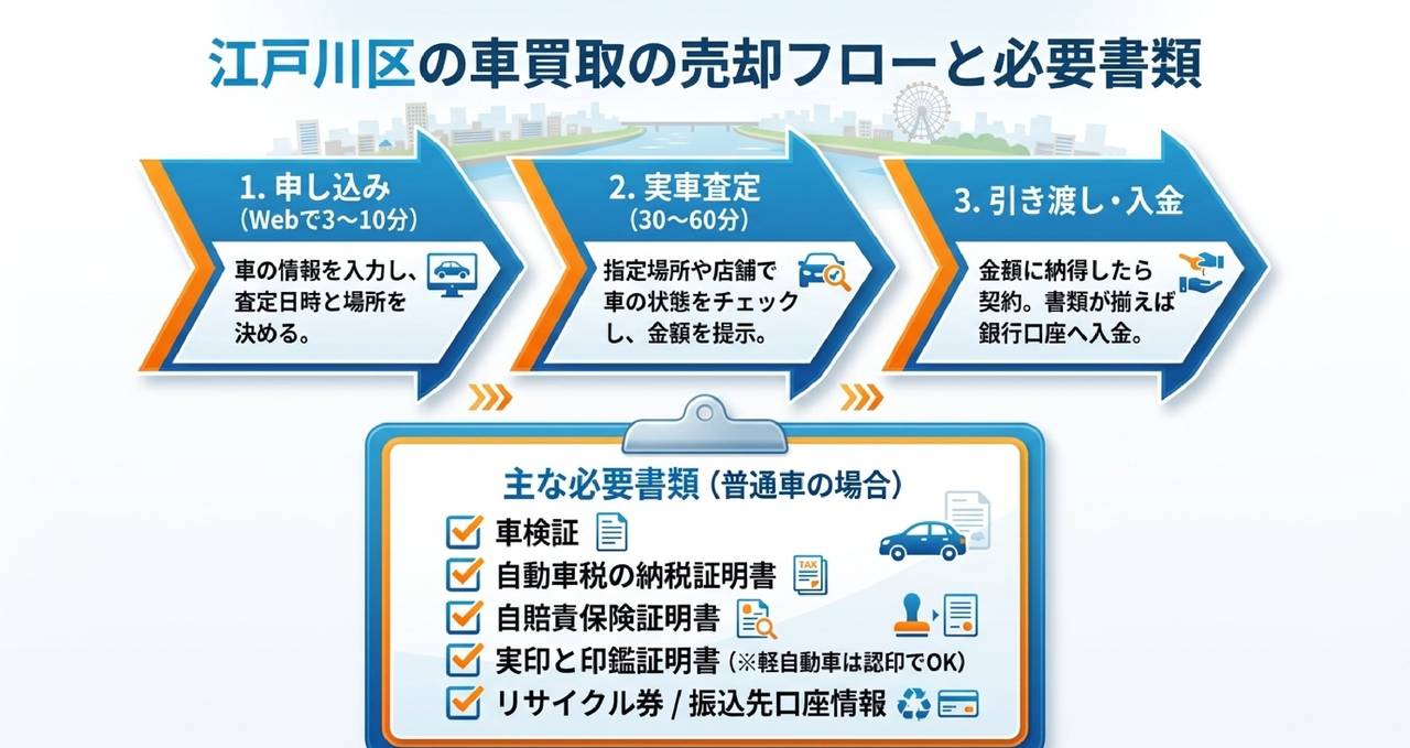 目的別に選ぶ江戸川区の車買取サービスについての解説画像