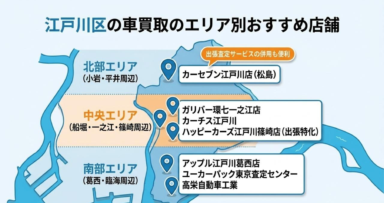 江戸川区の車買取おすすめ業者ランキング10選についての解説画像