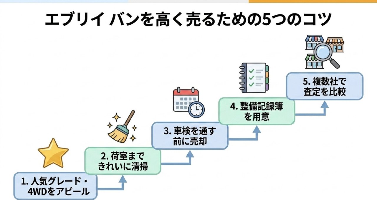 エブリイ バンを少しでも高く売る6つのコツについての解説画像