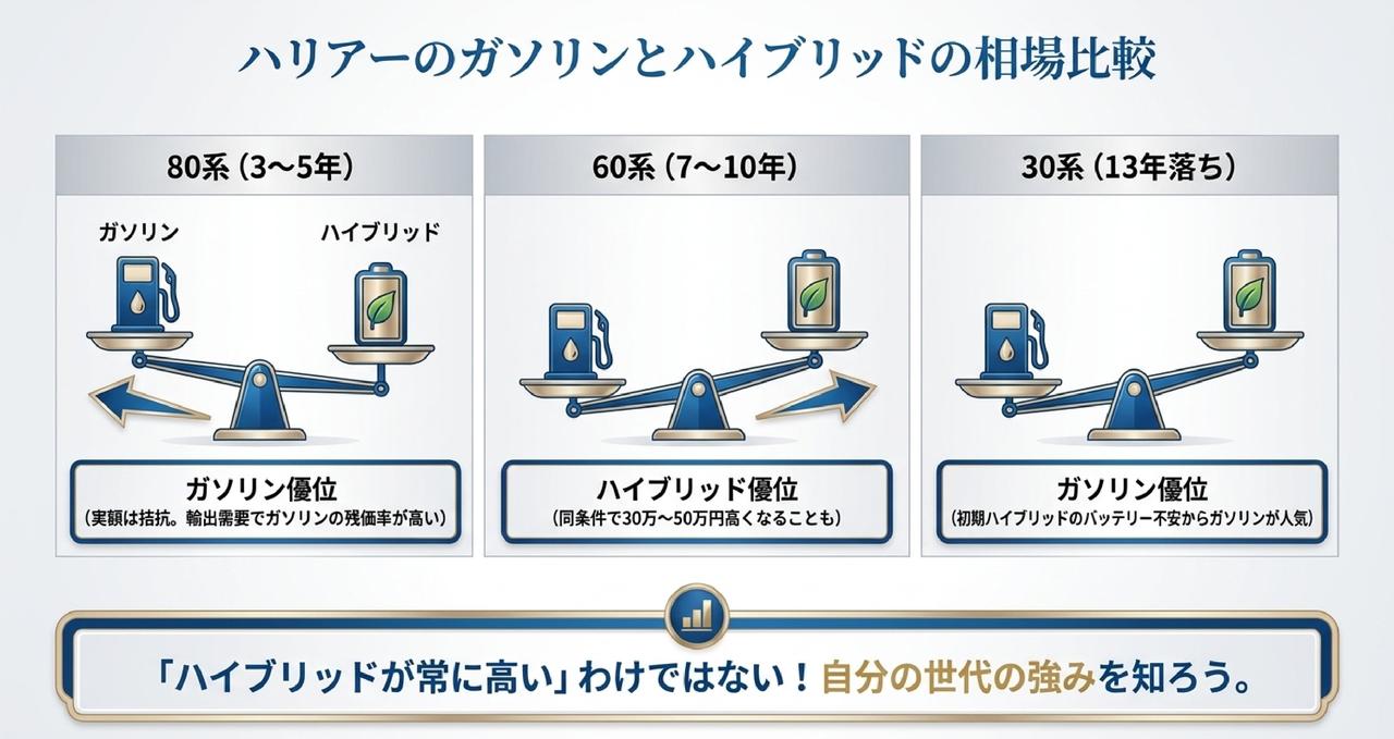 10年落ち(2016年式)ハリアーの買取相場についての解説画像