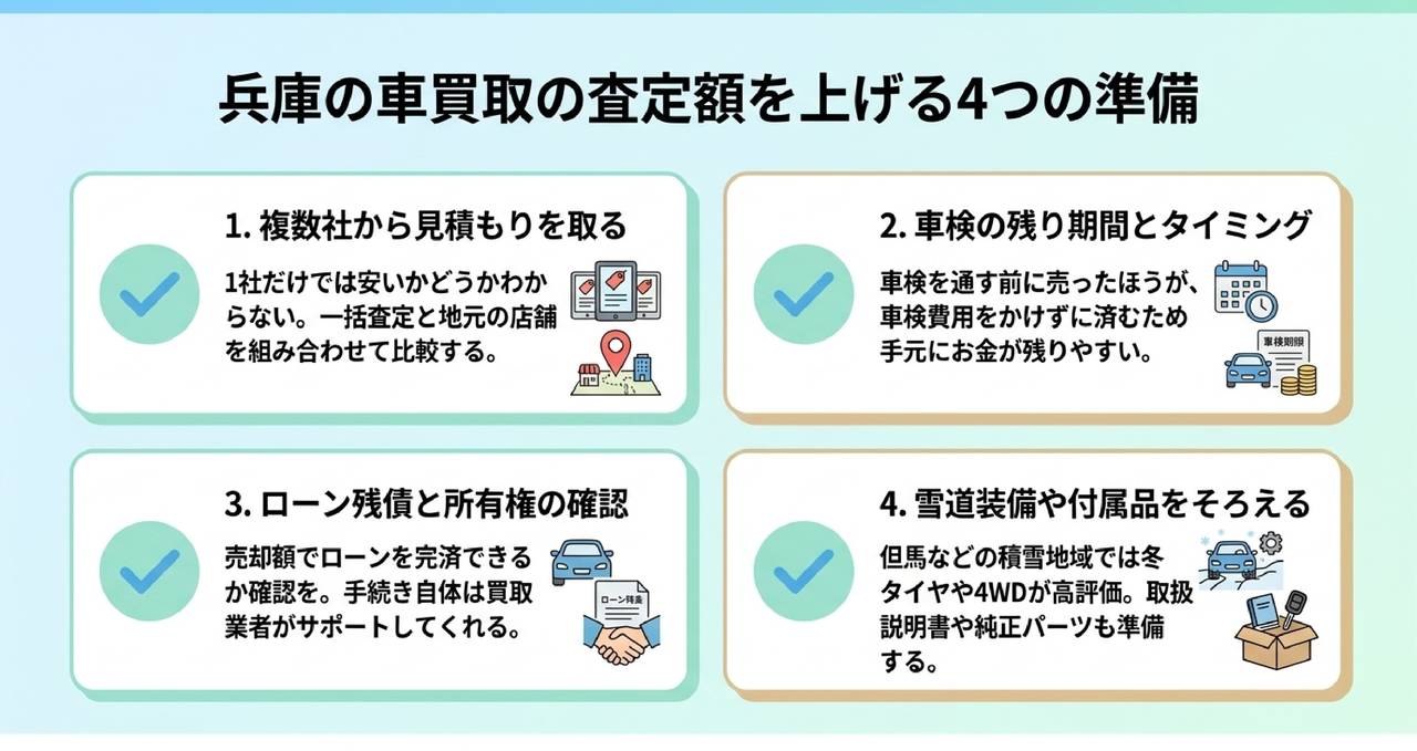 エリア別に探す兵庫の車買取店舗一覧についての解説画像