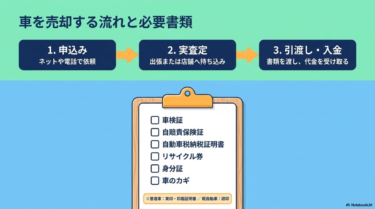 茨城で車を売却する流れと必要書類についての解説画像