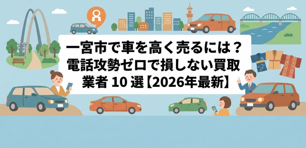 一宮市で車を高く売るには？電話攻勢ゼロで損しない買取業者10選【2026年最新】のアイキャッチ画像