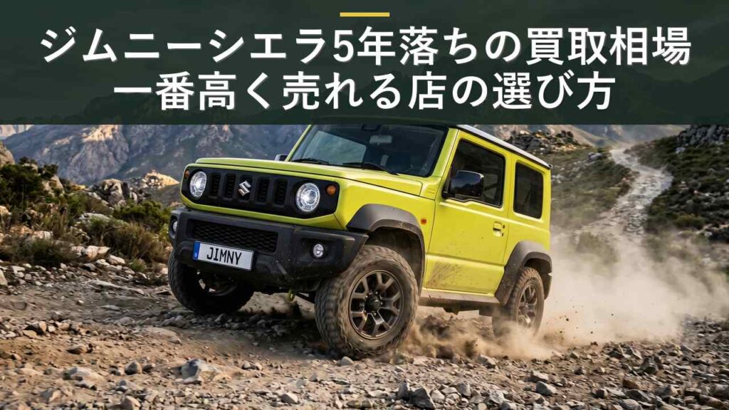 ジムニーシエラ5年落ちの買取相場｜2021年式の査定価格と高く売る3社のアイキャッチ画像