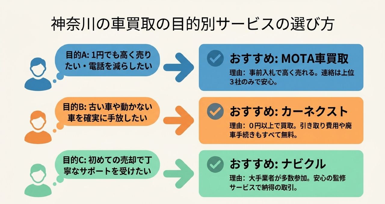 神奈川の人気車種と買取相場についての解説画像
