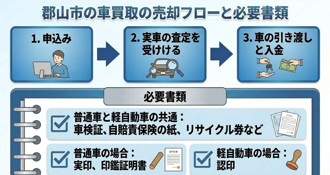 目的別に選ぶ郡山市の車買取サービスについての解説画像