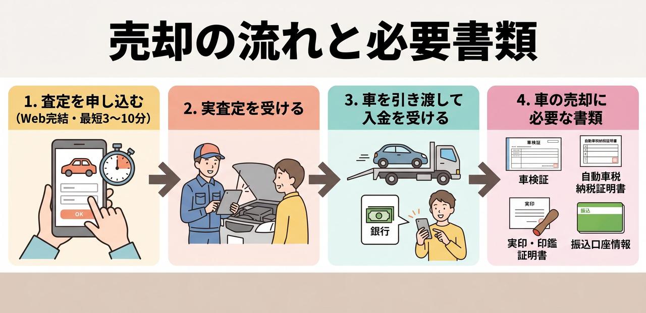 目的別に選ぶ松山市の車買取サービスについての解説画像