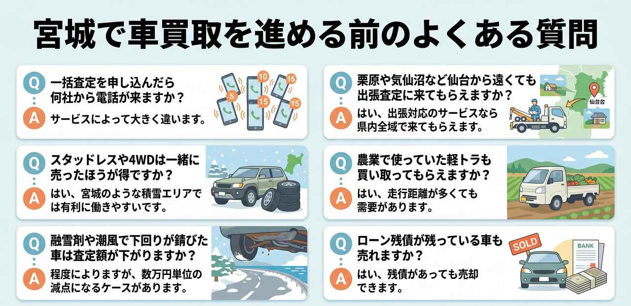 宮城で査定額を上げるための5つの準備についての解説画像