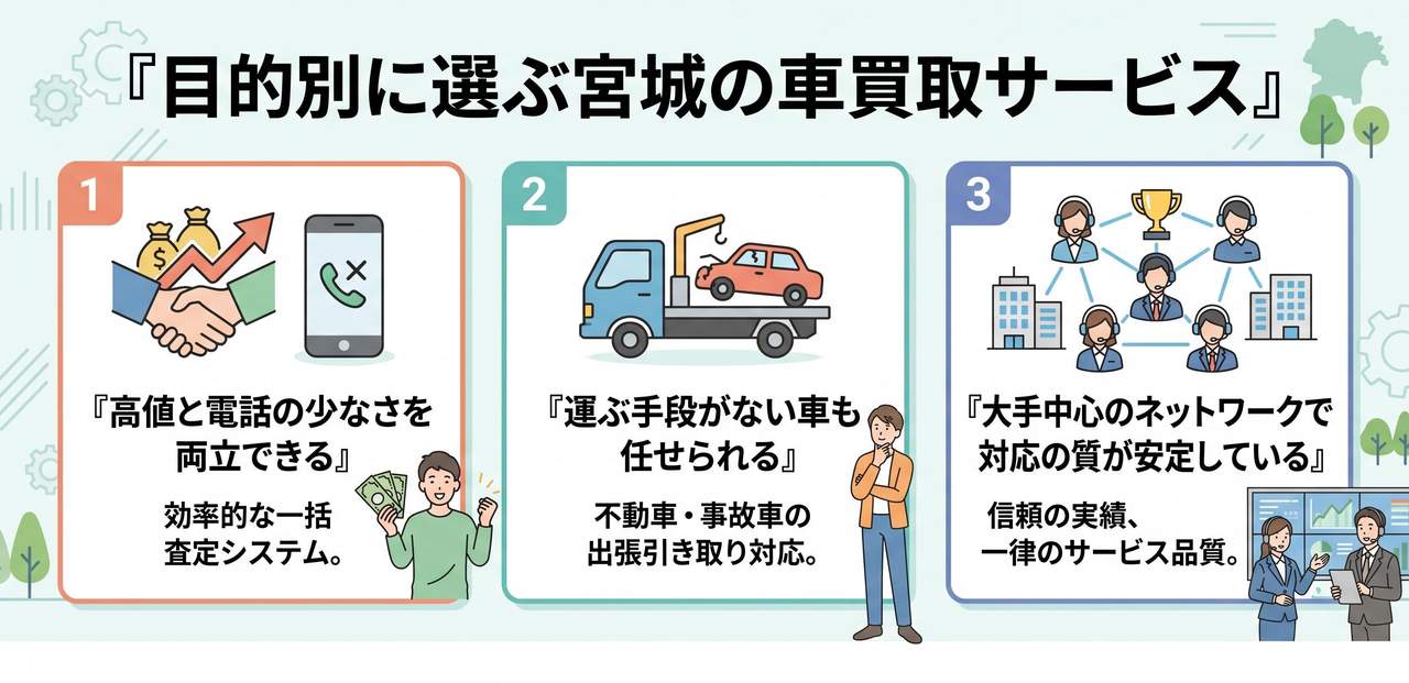 宮城の人気車種と買取相場の目安についての解説画像