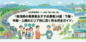 新潟県の車買取おすすめ業者14選｜下越・中越・上越のエリア別に高く売る完全ガイドのアイキャッチ画像