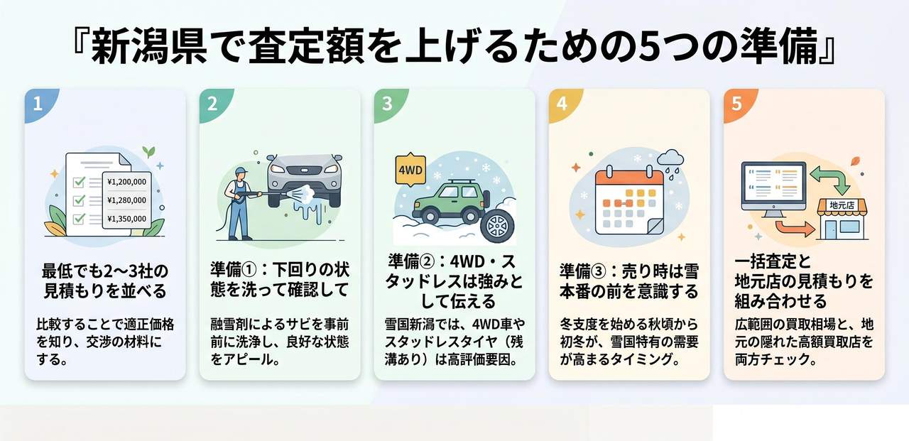 雪国新潟で査定額を上げる準備