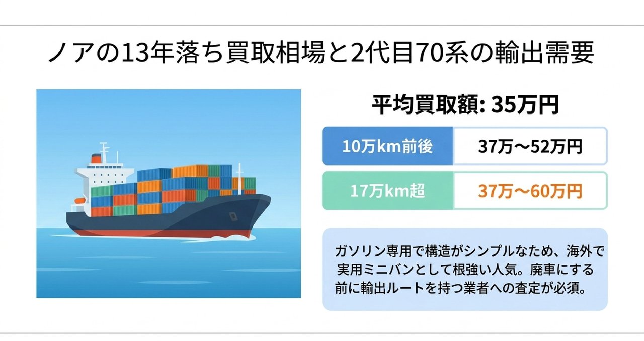ノア5年落ち(2021年式)の買取相場|80系後期・売り旬の年式についての解説画像