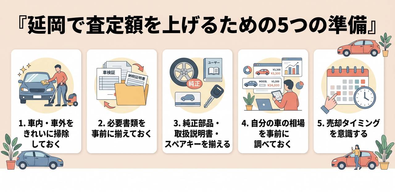 エリア別に探す延岡の車買取店舗一覧についての解説画像