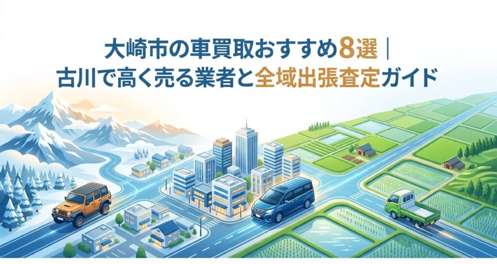 大崎市の車買取おすすめ8選｜古川で高く売る業者と全域出張査定ガイドのアイキャッチ画像