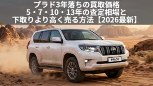 プラド3年落ちの買取価格は？2023年式の査定相場と下取りより高く売る方法【5年・7年・10年・13年落ちも網羅】のアイキャッチ画像