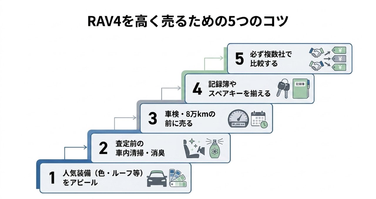 なぜディーラー下取りは安い?RAV4を買取専門店で売ると+30〜50万円の理由についての解説画像