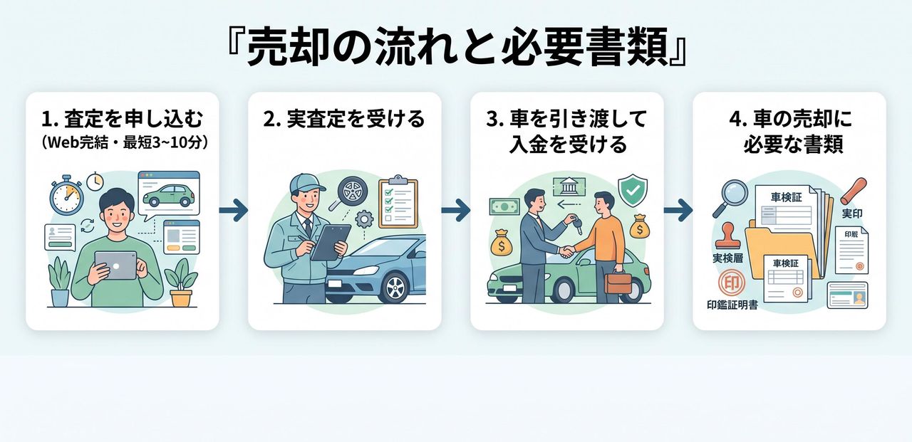 売却の流れと必要書類についての解説画像