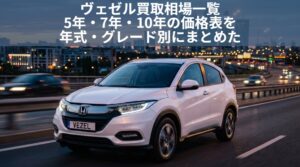 ヴェゼルの査定はいくら?買取相場と+30万円高く売る方法【3〜13年落ち相場表つき】のアイキャッチ画像