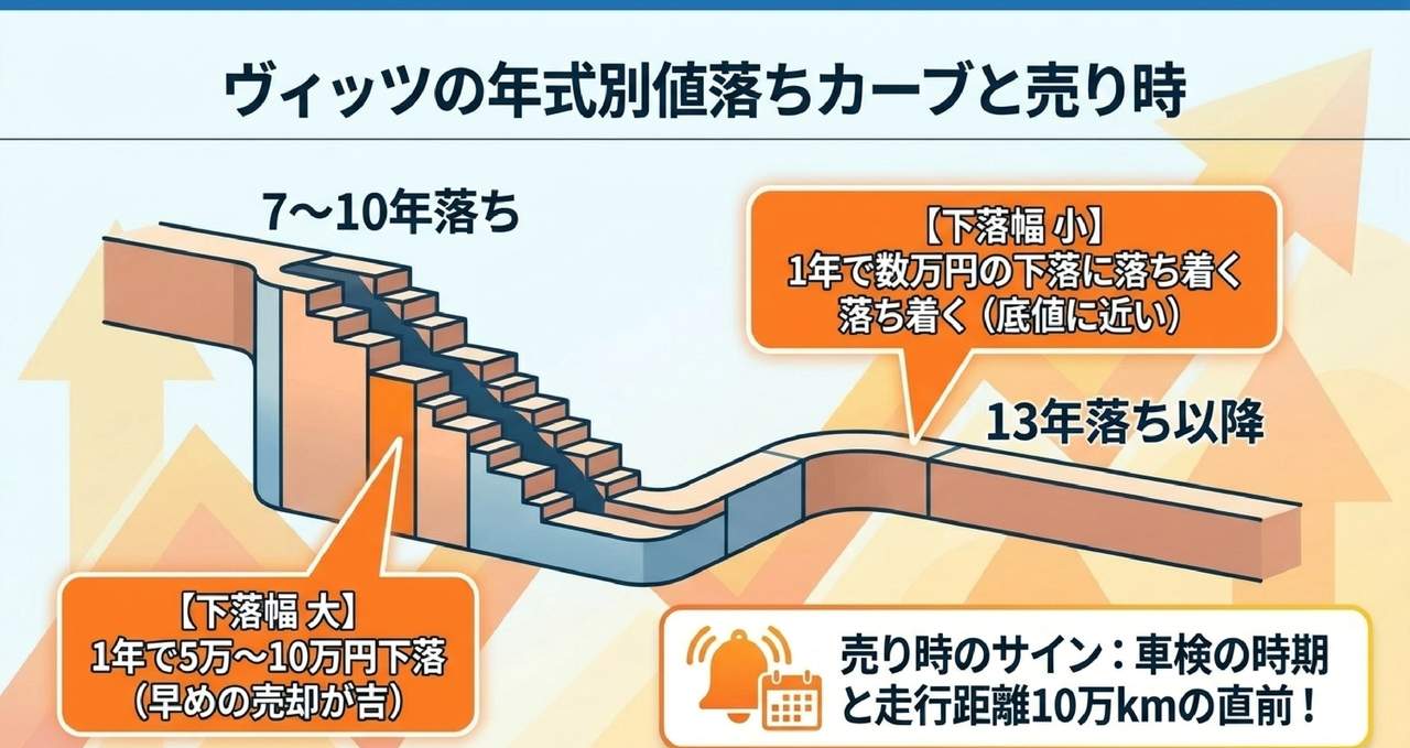 ヴィッツ10年落ち(2016年式)の買取相場|130系中期の値動きについての解説画像