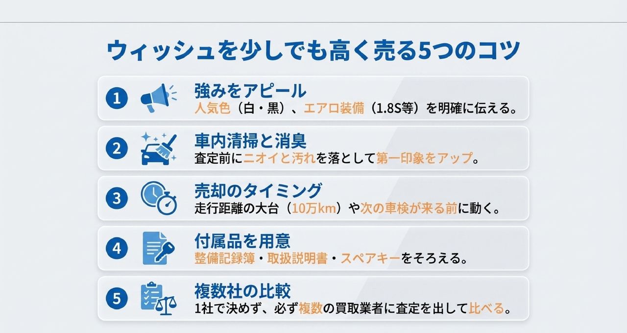 ウィッシュを少しでも高く売るための5つのコツについての解説画像