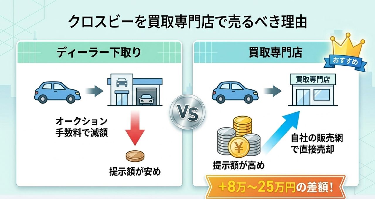 クロスビー3年落ち(2023年式)の買取相場についての解説画像