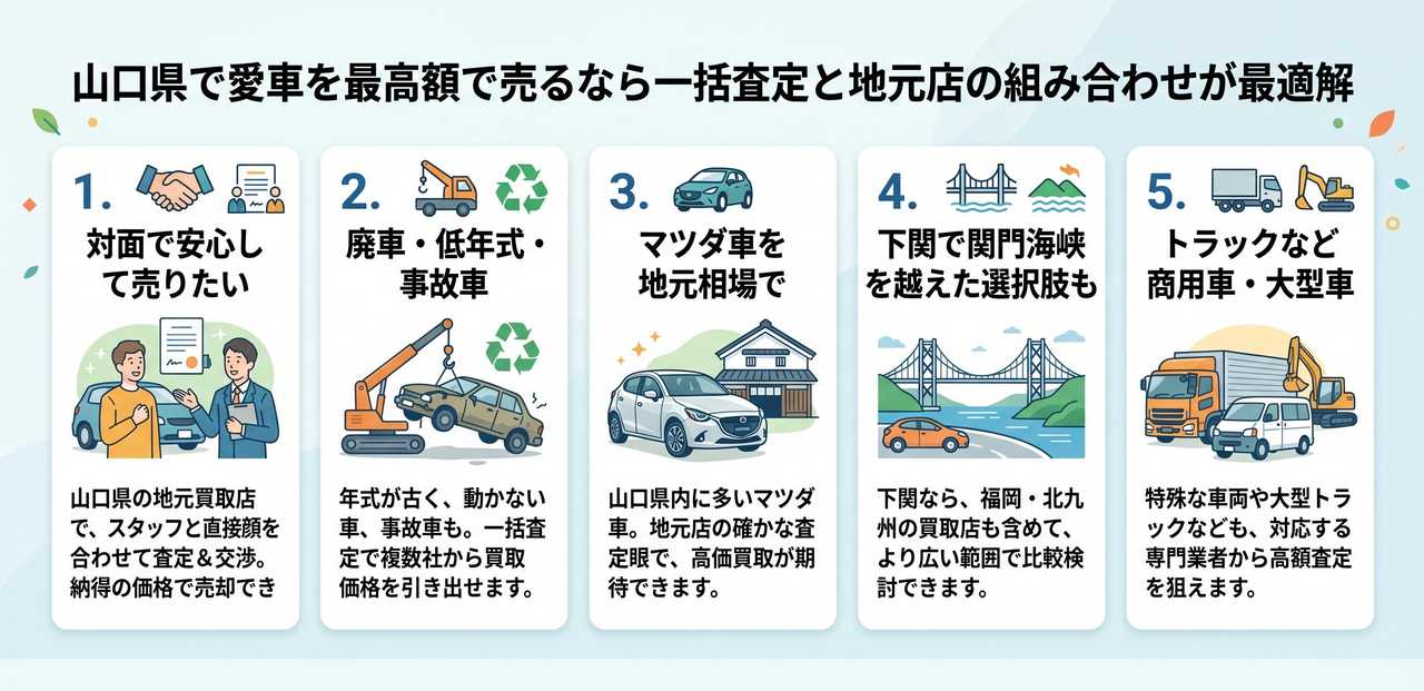 山口県の車買取よくある質問についての解説画像