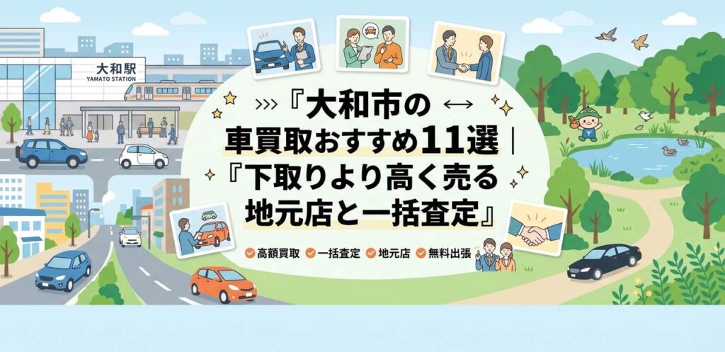 大和市の車買取おすすめ11選｜下取りより高く売る地元店と一括査定のアイキャッチ画像
