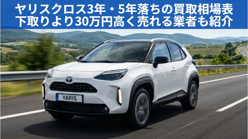 ヤリスクロス3年・5年落ちの買取価格相場｜残クレ満了・初回車検前に高く売る方法のアイキャッチ画像