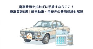 廃車費用を払わずに手放すならここ！廃車買取6選｜軽自動車・手続きの費用相場も解説のアイキャッチ画像