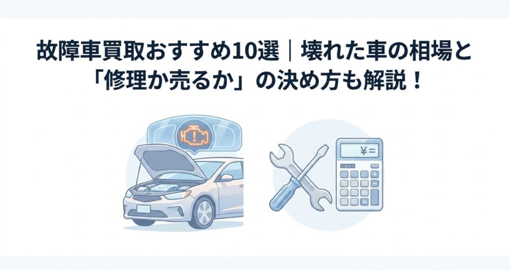 故障車買取おすすめ10選｜壊れた車の相場と「修理か売るか」の決め方も解説！のアイキャッチ画像