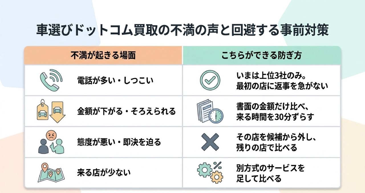 車選びドットコム買取の悪い口コミ・評判の検証
