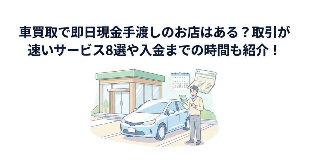 車買取で即日現金手渡しのお店はある？取引が速いサービス8選や入金までの時間も紹介！のアイキャッチ画像
